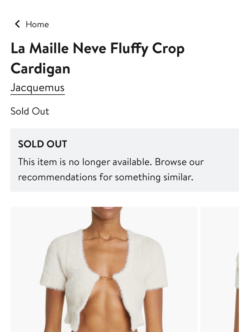 Jacquemus La Maille Neve Fluffy Crop Cardigan in Black